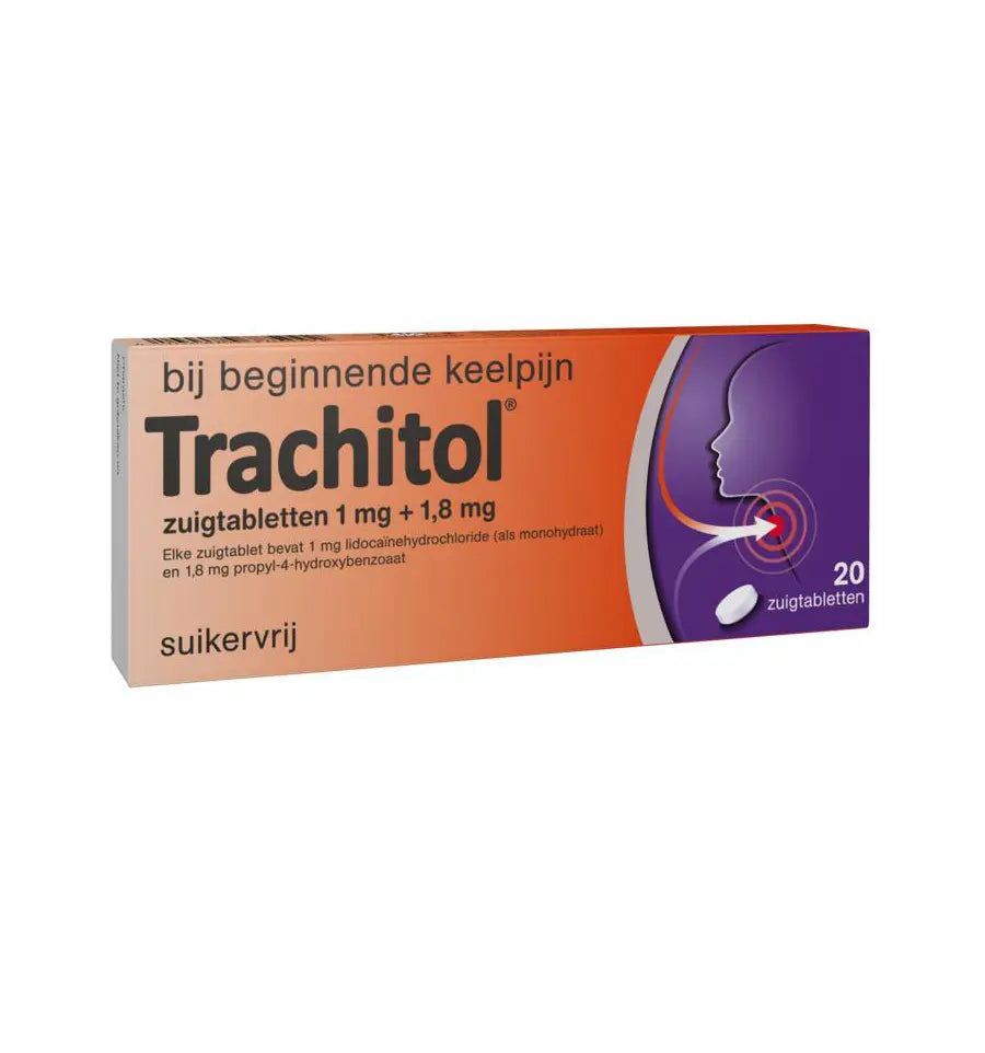Trachitol suikervrij 20 zuigtabletten