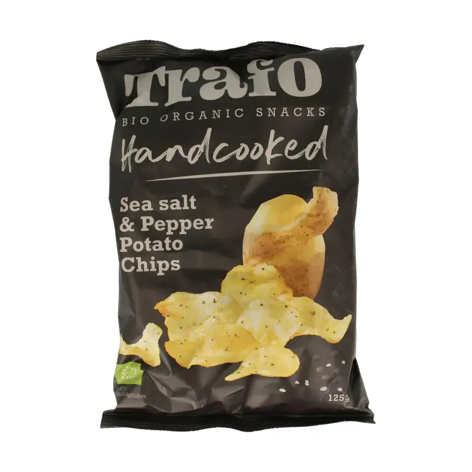 Trafo Chips handcooked zeezout & peper 125 gram