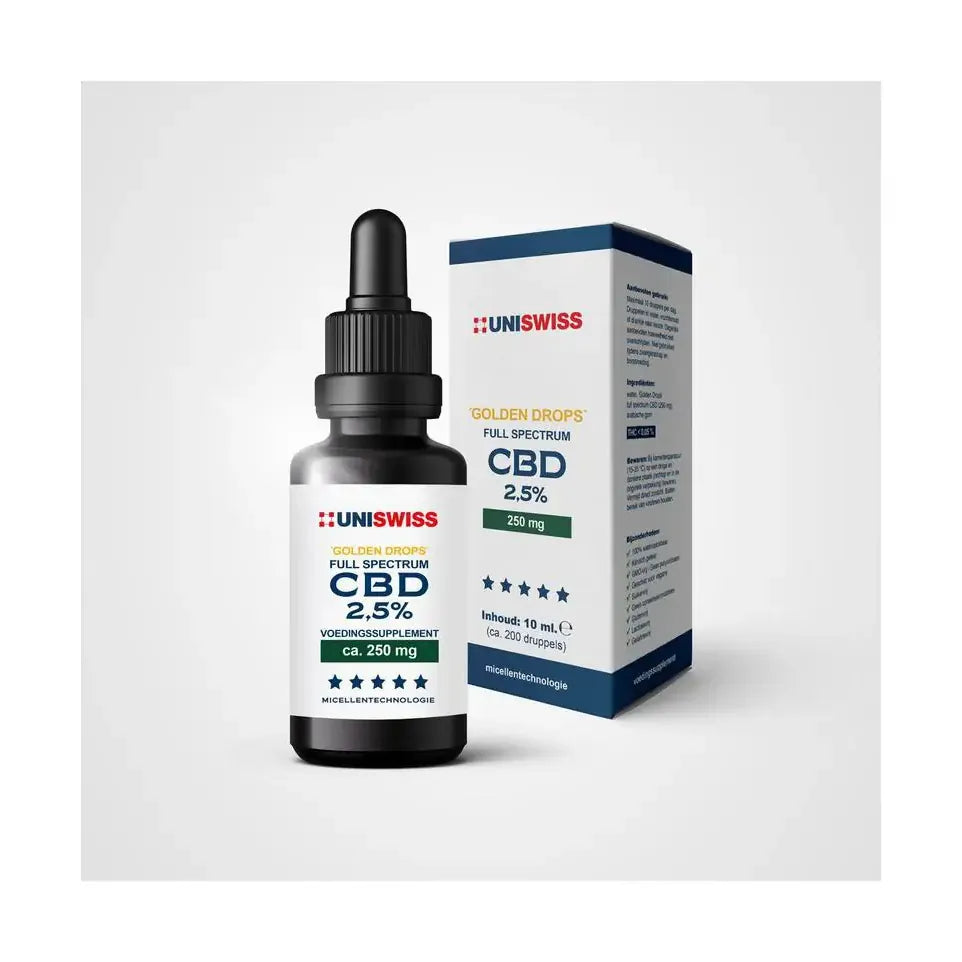 Uniswiss CBD-Full spectrum gold druppels 2.5% 10 ml