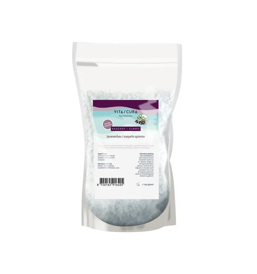 Vitacura manesium zout flakes jeneverb 150 g (afbeelding 1)