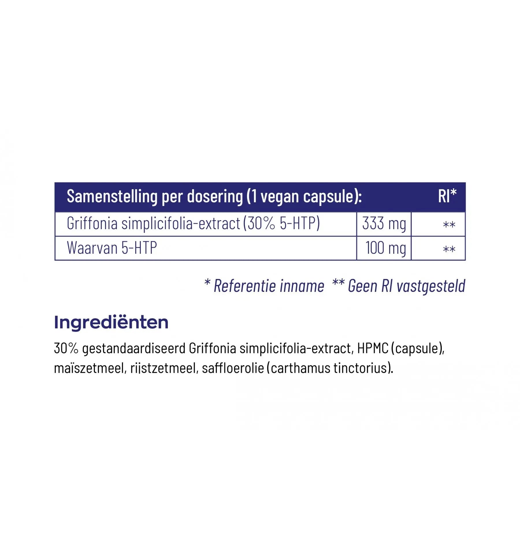 Vitakruid 5-HTP 100 mg 60 vcaps (afbeelding 4)