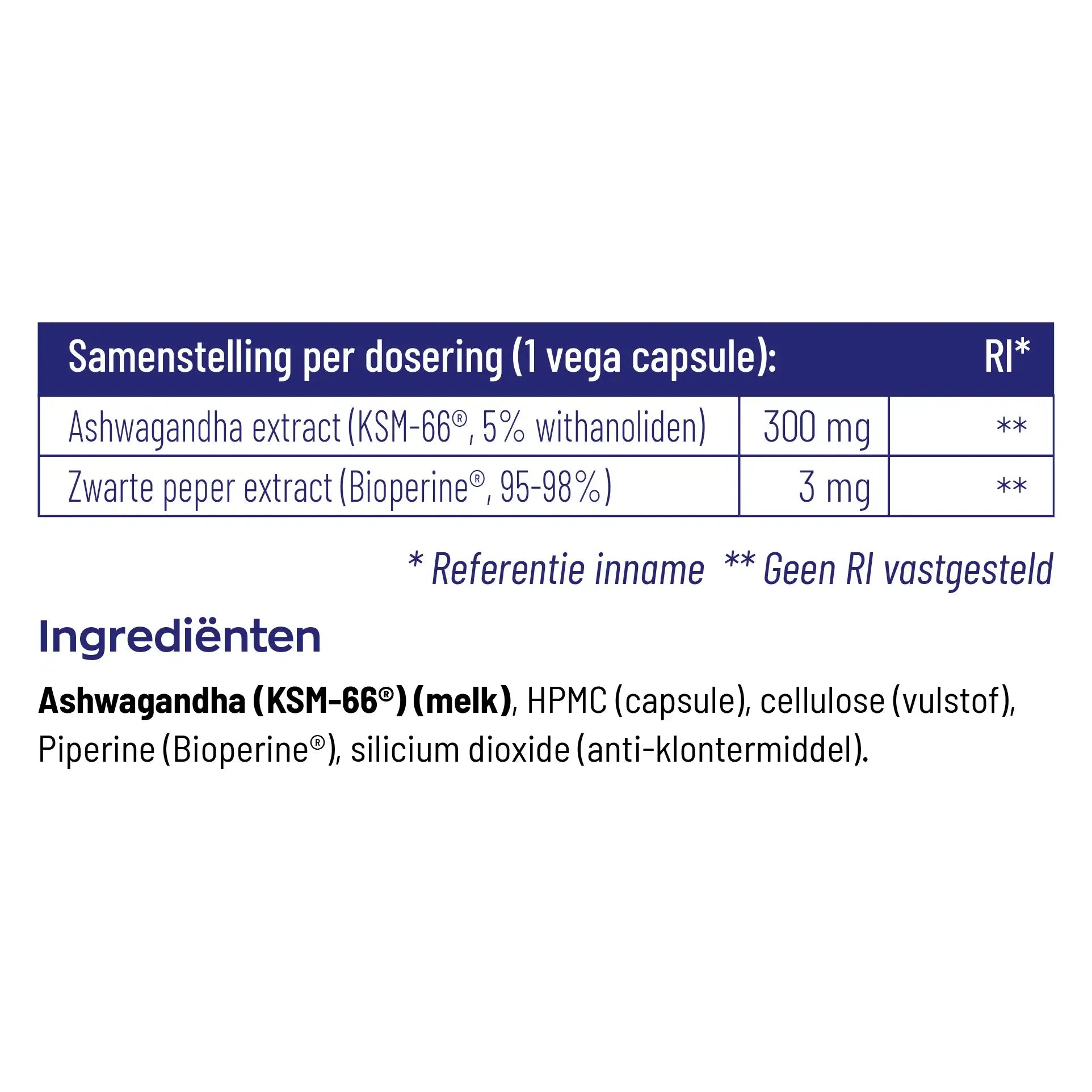 Vitakruid Ashwagandha KSM-66 & bioperine 60 vcaps (afbeelding 4)
