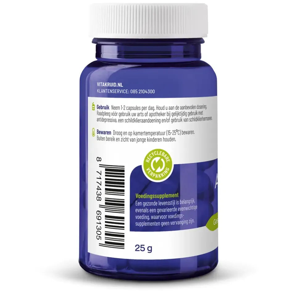 Vitakruid Ashwagandha KSM-66 & bioperine 60 vcaps (afbeelding 2)