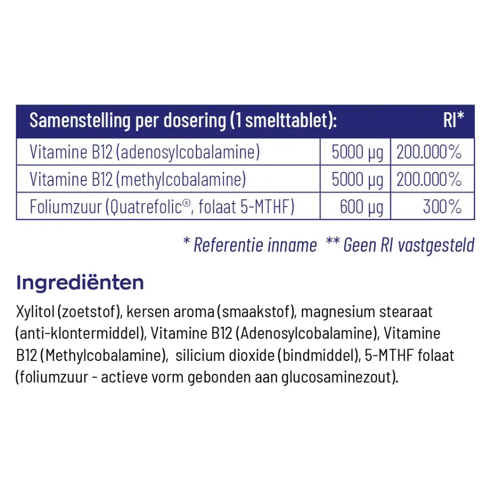 Vitakruid B12 Combi 10.000 met folaat 60 tabletten (afbeelding 4)