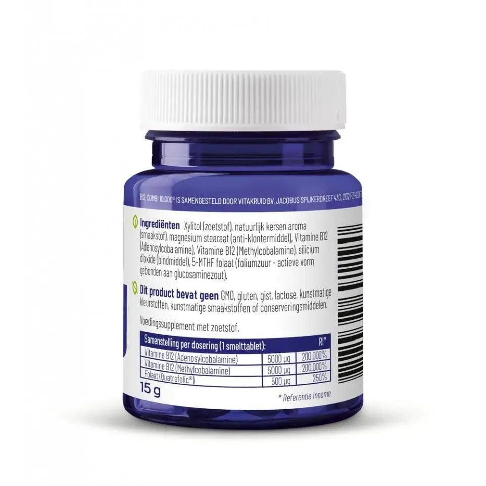 Vitakruid B12 Combi 10.000 met folaat 60 tabletten (afbeelding 3)