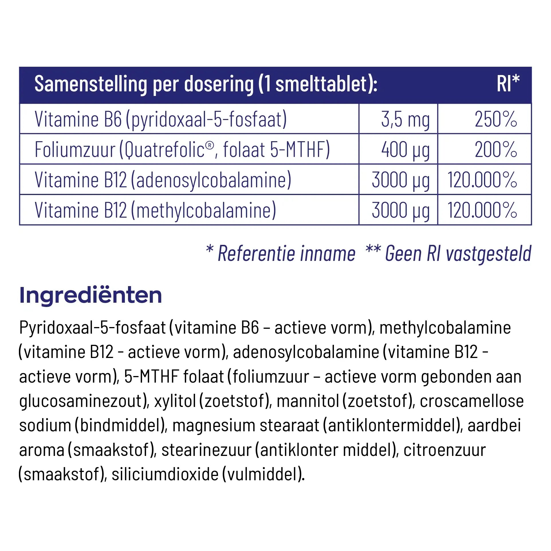Vitakruid B12 Combi 6000 met folaat & P-5-P 60 tabletten (afbeelding 4)
