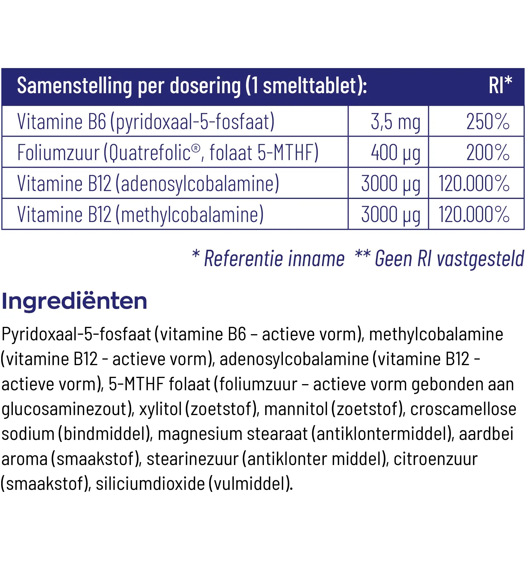 Vitakruid B12 Combi 6000 met folaat & P-5-P 60 tabletten (afbeelding 4)