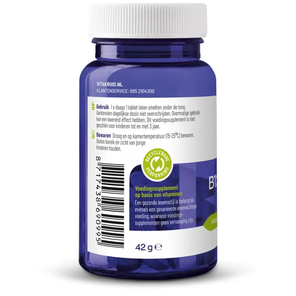 Vitakruid B12 Combi 6000 met folaat & P-5-P 60 tabletten (afbeelding 2)