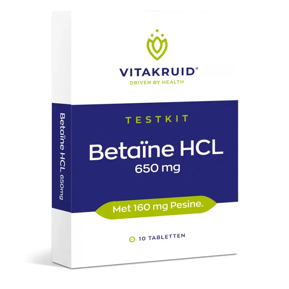 Vitakruid Betaine HCL 650 mg & pepsine 160 mg 10 tabletten (afbeelding 1)