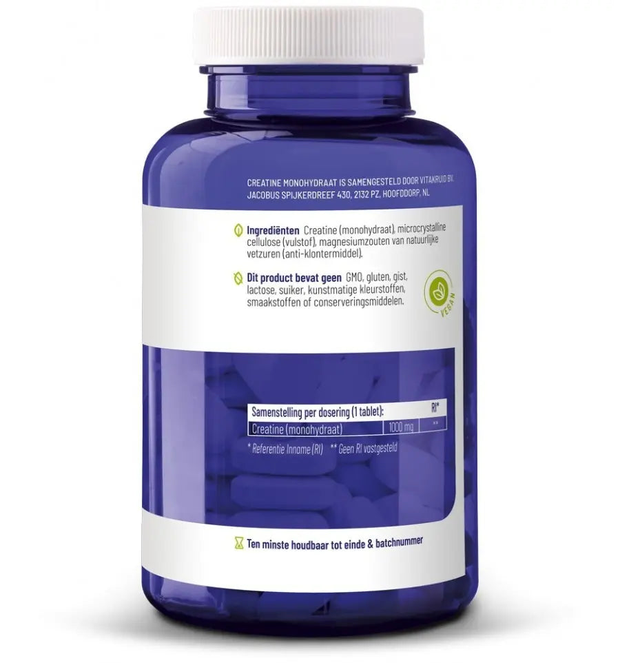 Vitakruid Creatine monohydraat 1000 mg 180 tabletten (afbeelding 3)