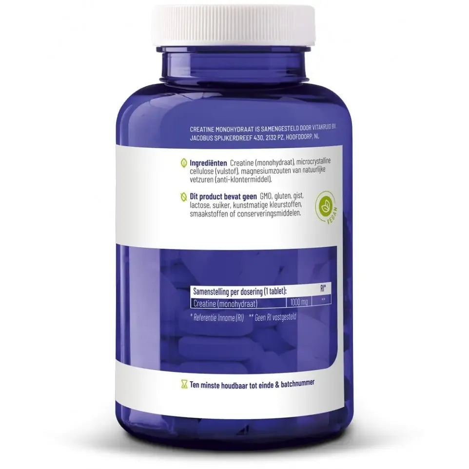 Vitakruid Creatine monohydraat 1000 mg 180 tabletten (afbeelding 3)