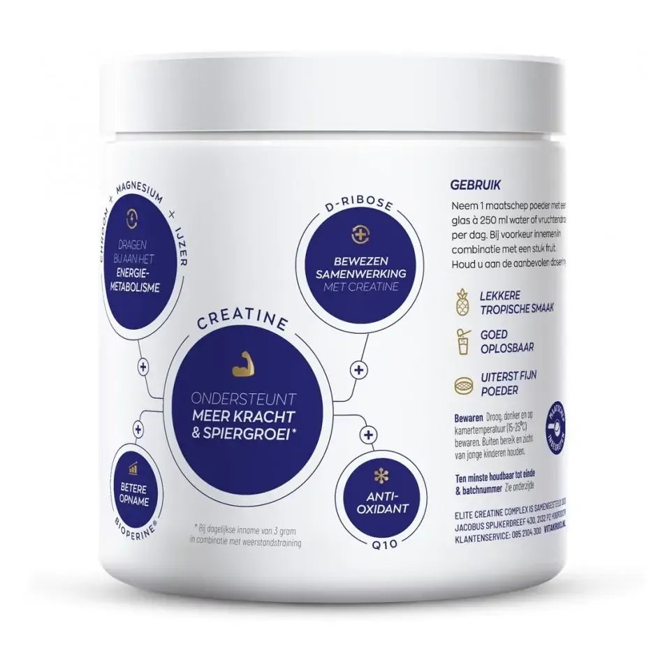 Vitakruid Elite creatine monohydraat complex tropical 315 gram