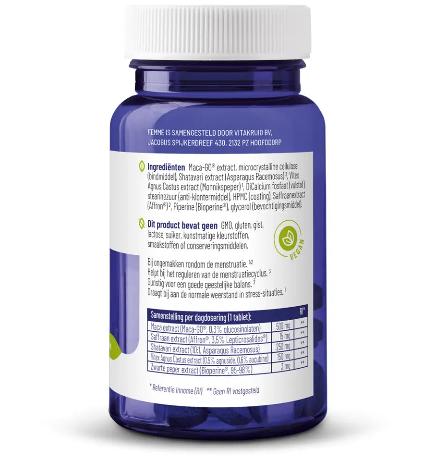 Vitakruid Femme Hormoonsupport voor de vrouw 60 tabletten kopen (afbeelding 3)