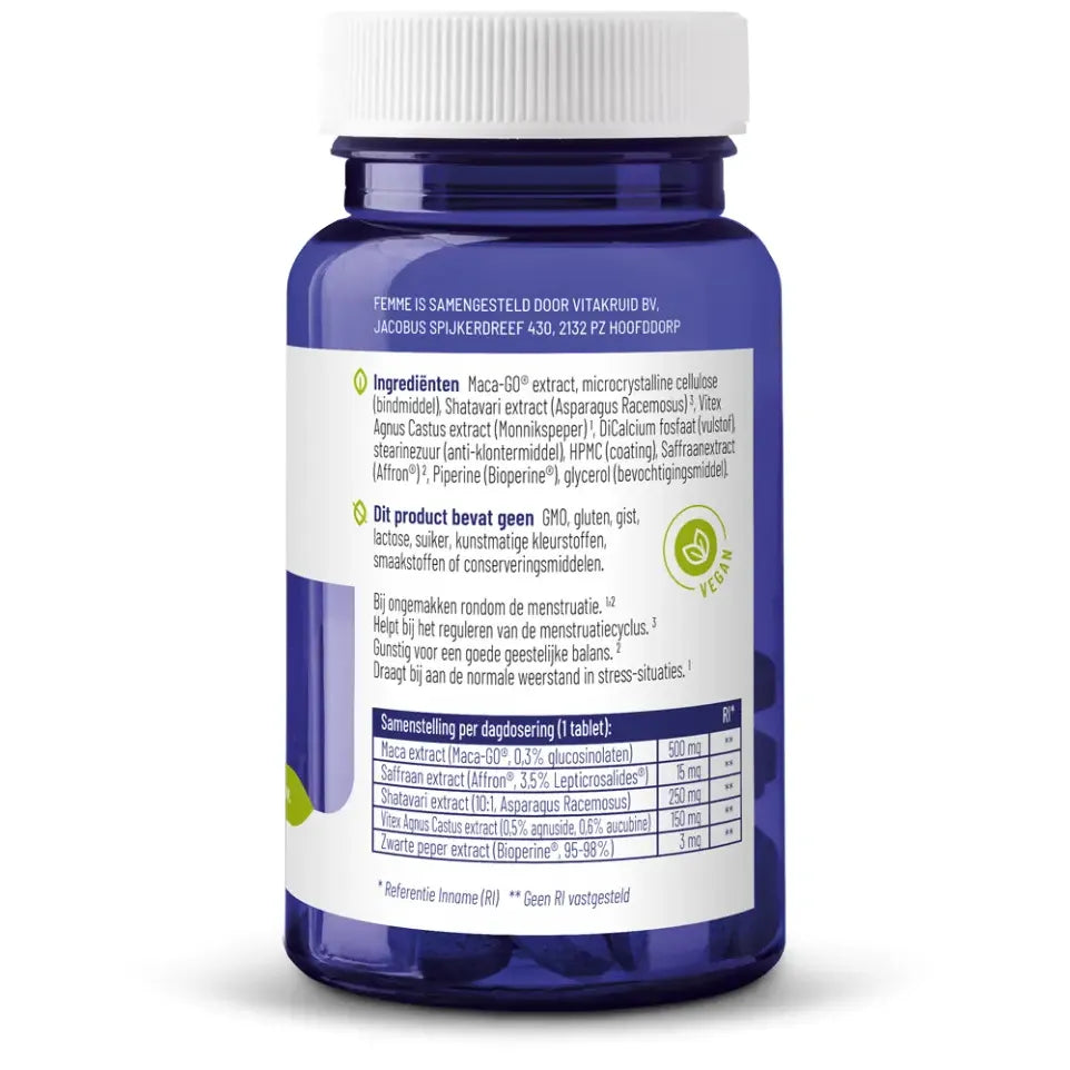 Vitakruid Femme Hormoonsupport voor de vrouw 60 tabletten kopen (afbeelding 3)