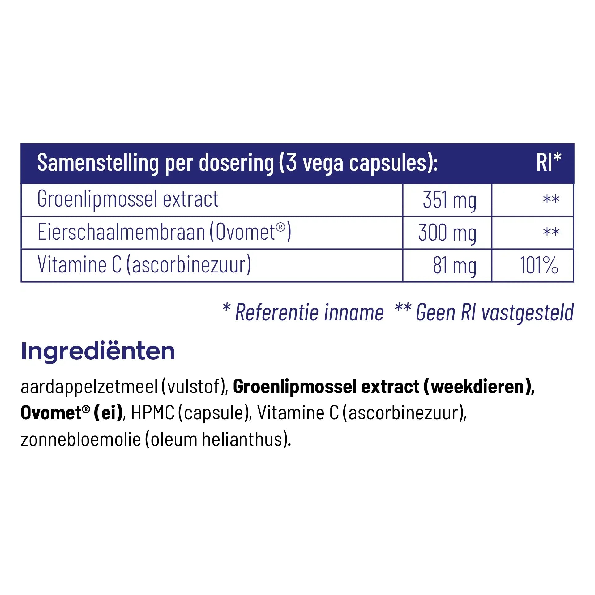 Vitakruid Groenlipmossel extract & Ovomet 90 vcaps