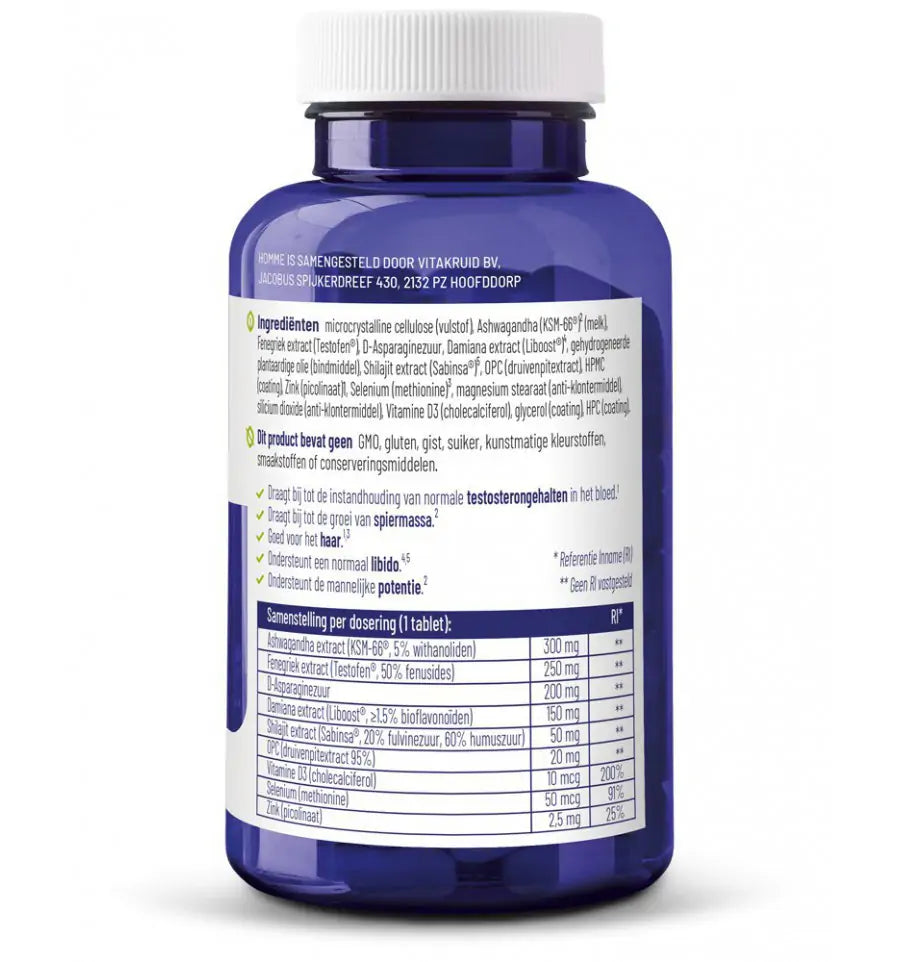 Vitakruid Homme 60 tabletten (afbeelding 3)