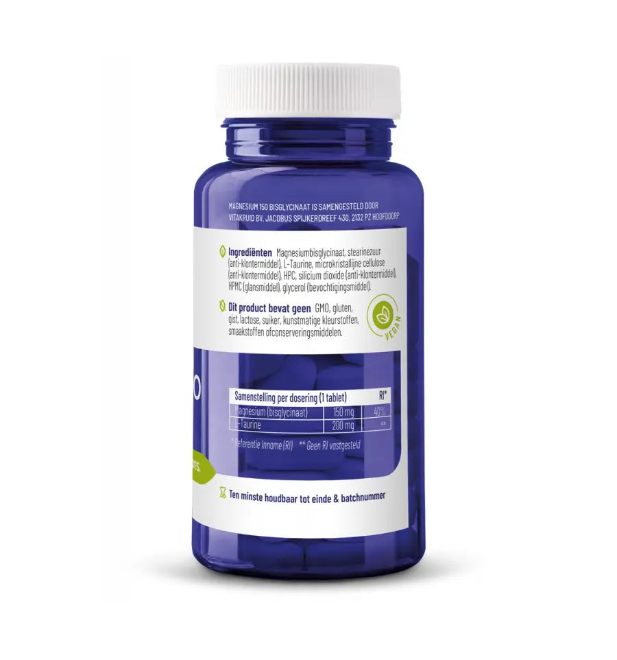 Vitakruid Magnesium 150 bisglycinaat 90 tabletten (afbeelding 3)