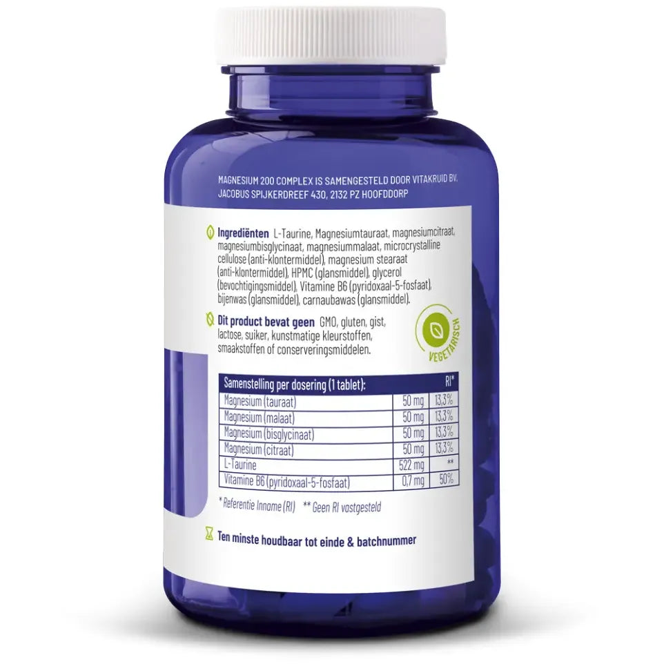 Vitakruid Magnesium 200 complex 90 tabletten (afbeelding 3)