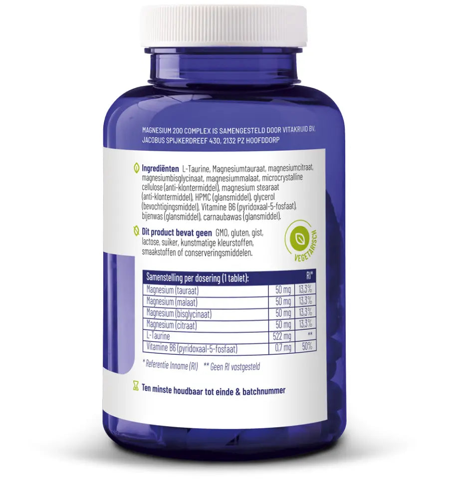 Vitakruid Magnesium 200 complex 90 tabletten (afbeelding 3)