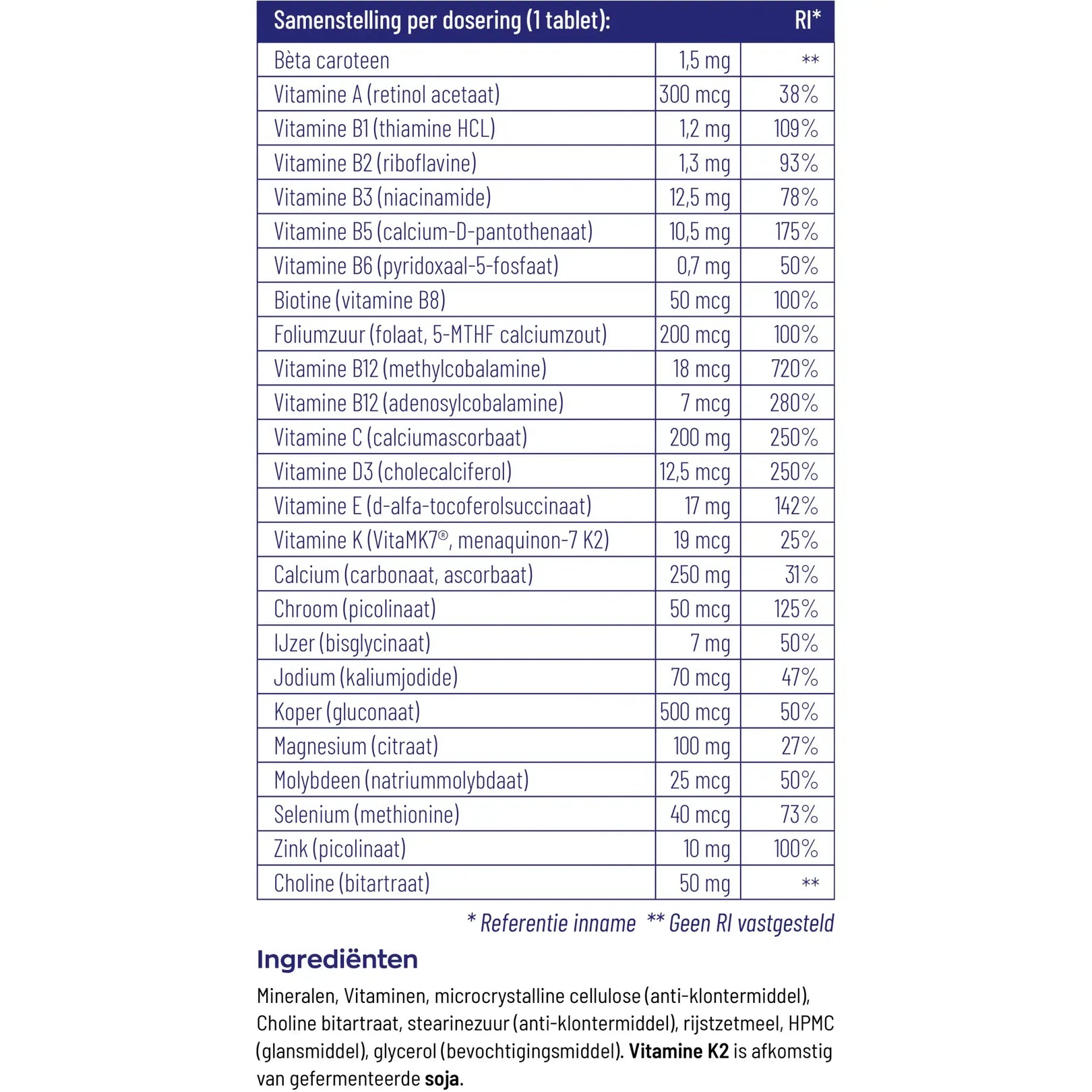 Vitakruid Multi basis 30 tabletten (afbeelding 4)