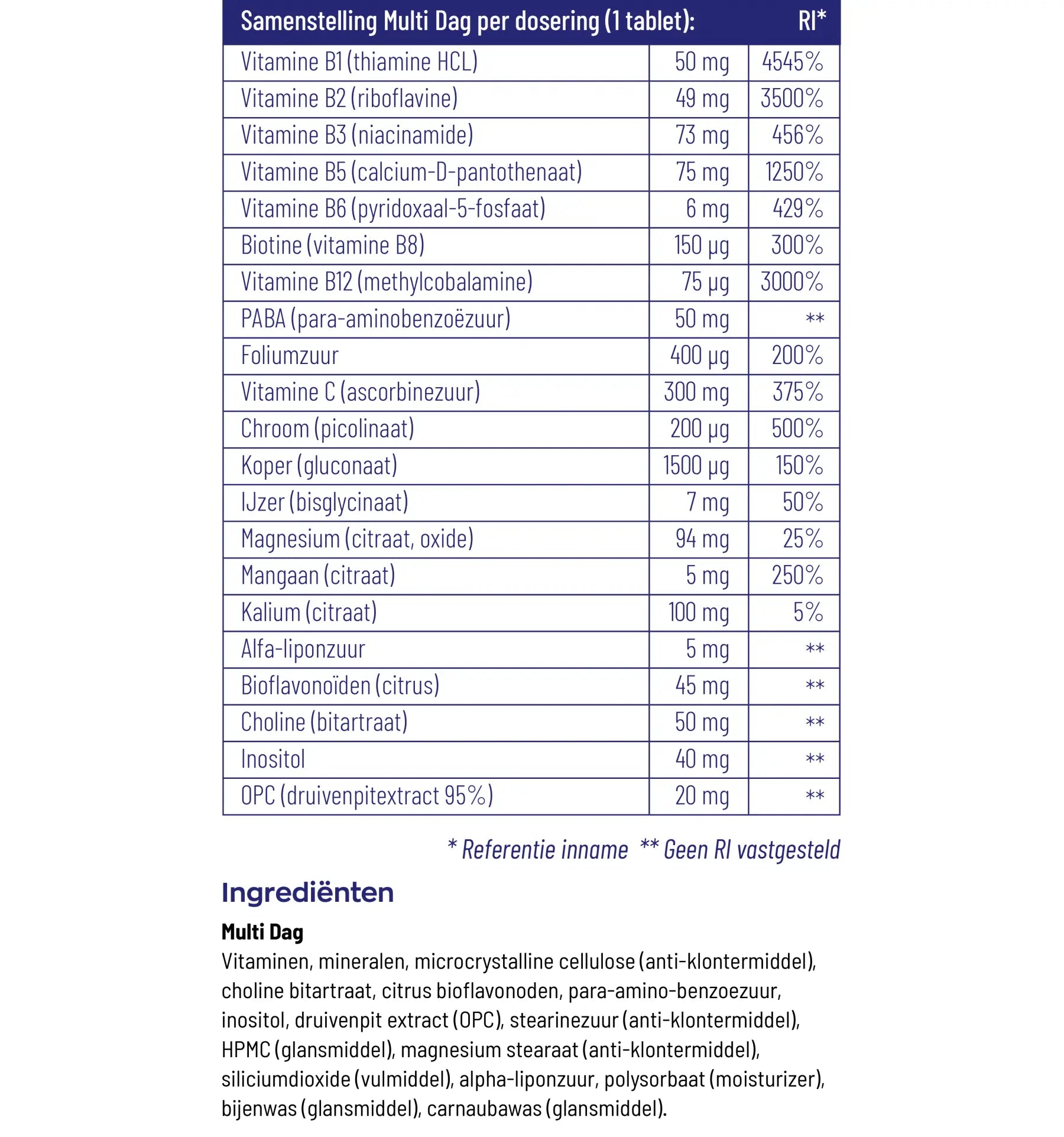 Vitakruid Multi dag 30 tabletten (afbeelding 4)