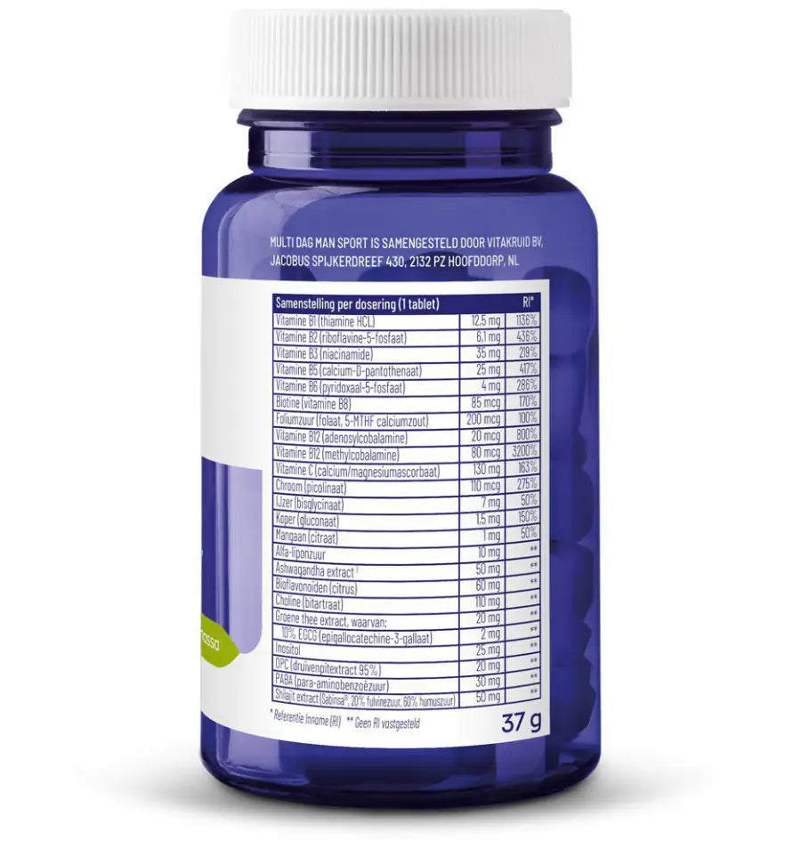 Vitakruid Multi dag man sport 30 tabletten (afbeelding 3)