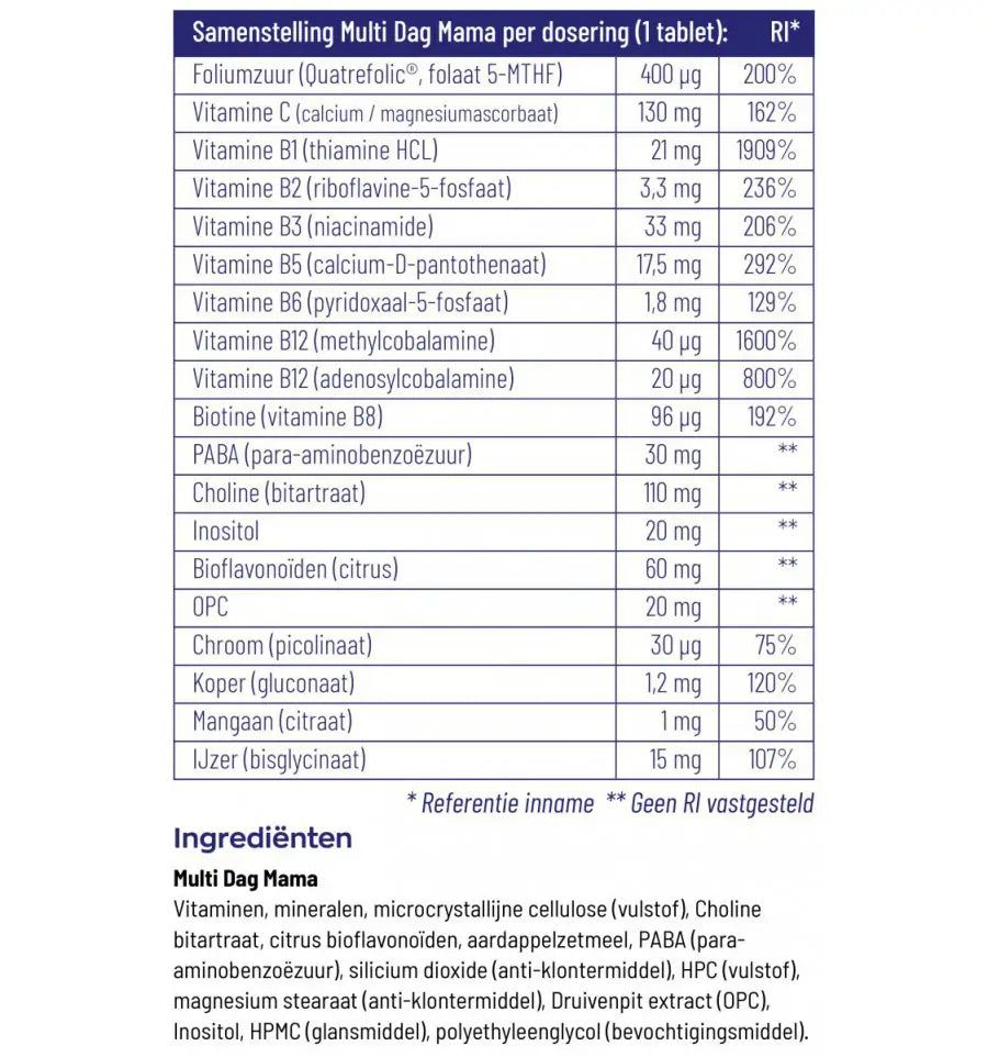 Vitakruid Multi dag & nacht mama 2 x 30 60 tabletten (afbeelding 8)