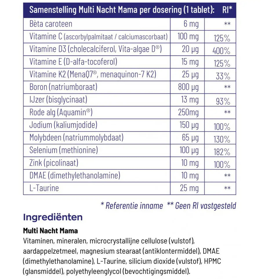 Vitakruid Multi dag & nacht mama 2 x 30 60 tabletten (afbeelding 9)