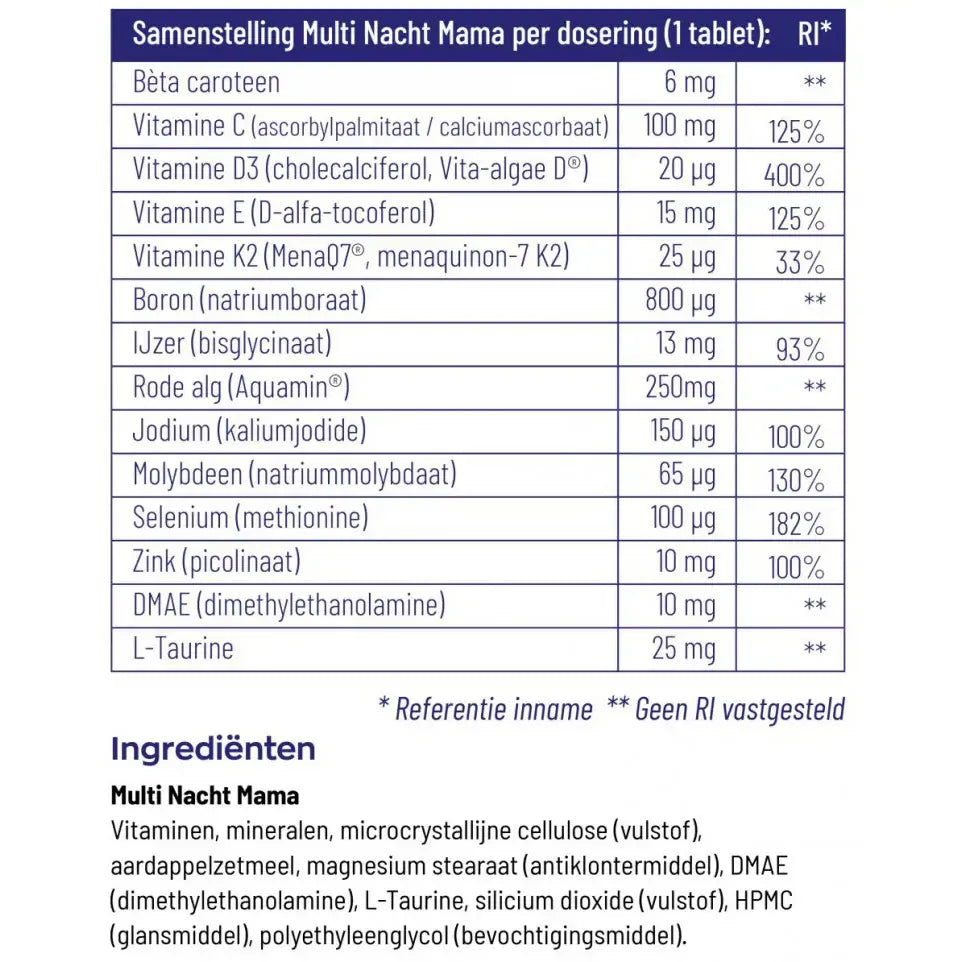 Vitakruid Multi dag & nacht mama 2 x 30 60 tabletten (afbeelding 9)