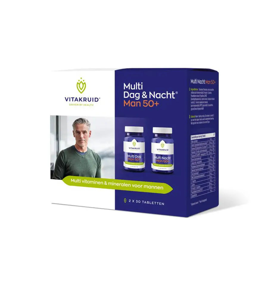 Vitakruid Multi dag & nacht man 50+ 2 x 30 60 tabletten (afbeelding 1)