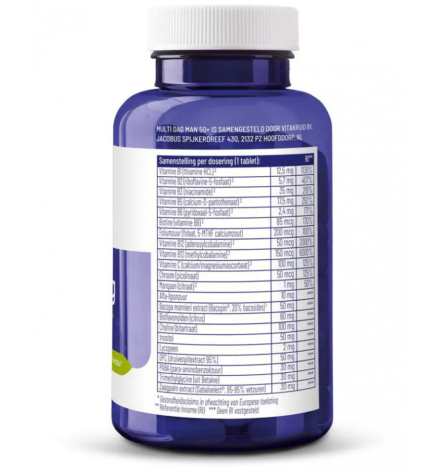Vitakruid Multi dag & nacht man 50+ 2 x 30 60 tabletten (afbeelding 5)