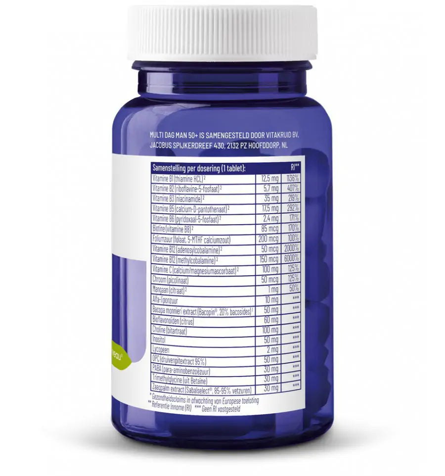 Vitakruid Multi dag & nacht man 50+ 30 tabletten (afbeelding 3)