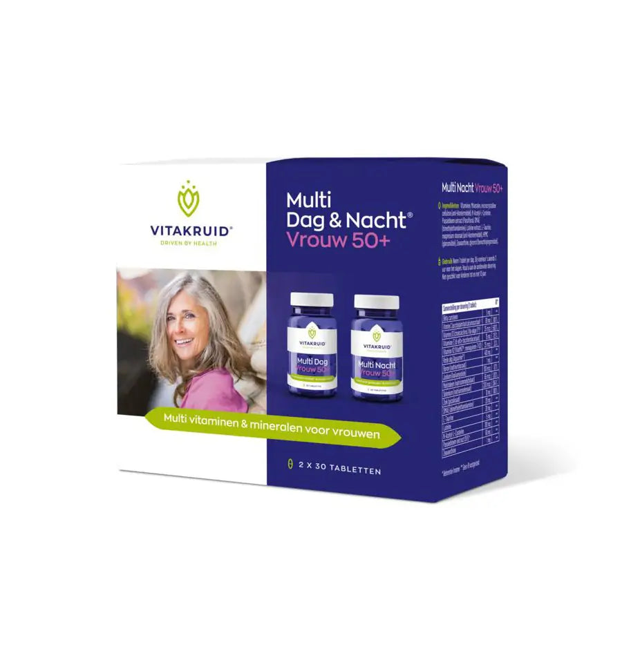 Vitakruid Multi dag & nacht vrouw 50+ 2 x 30 60 tabletten (afbeelding 1)