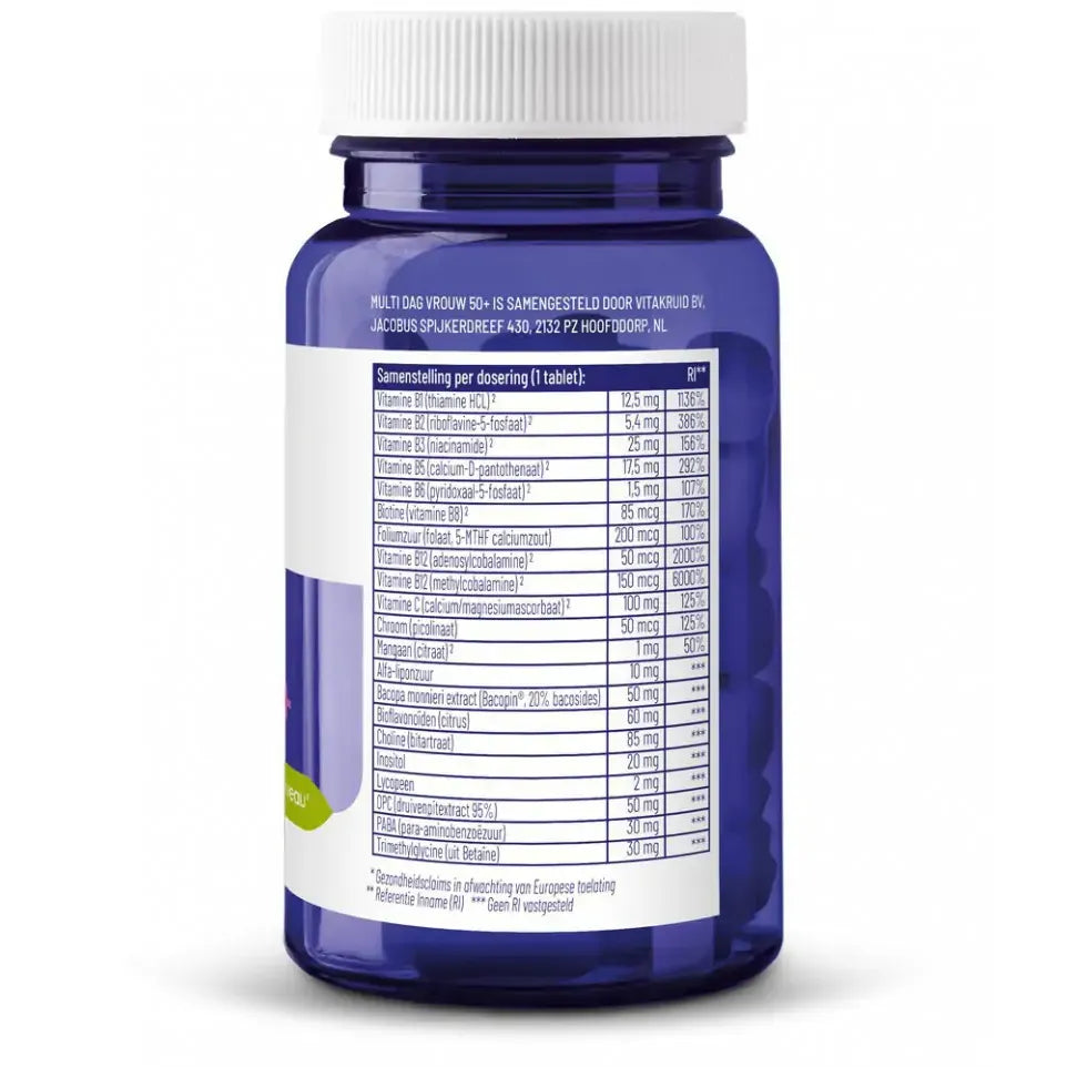 Vitakruid Multi dag & nacht vrouw 50+ 2 x 30 60 tabletten (afbeelding 4)
