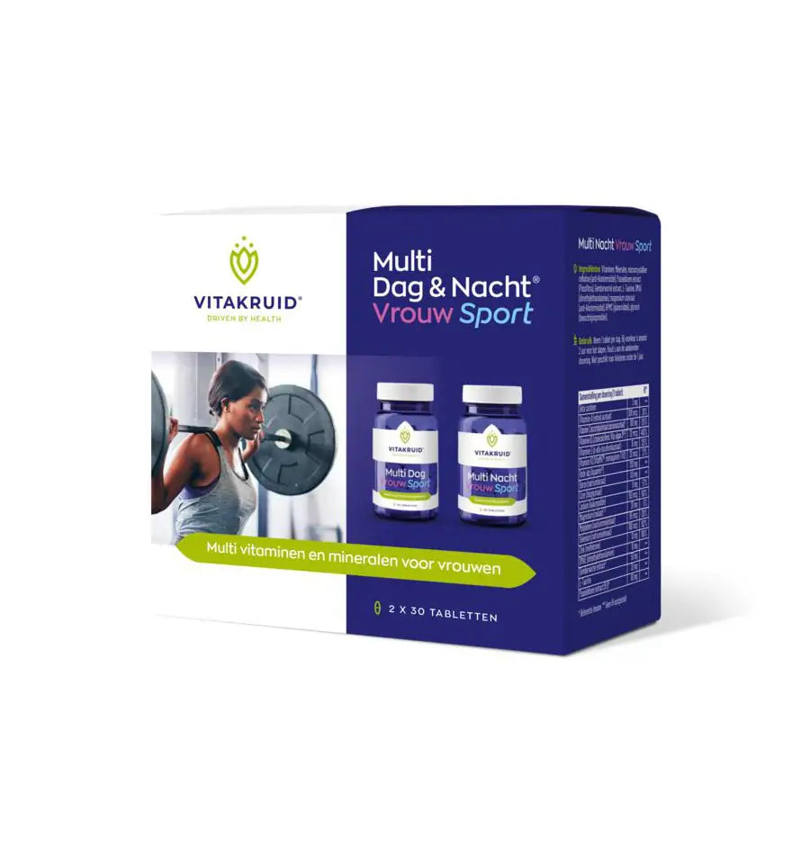 Vitakruid Multi dag & nacht vrouw sport 2 x 30 60 tabletten (afbeelding 1)