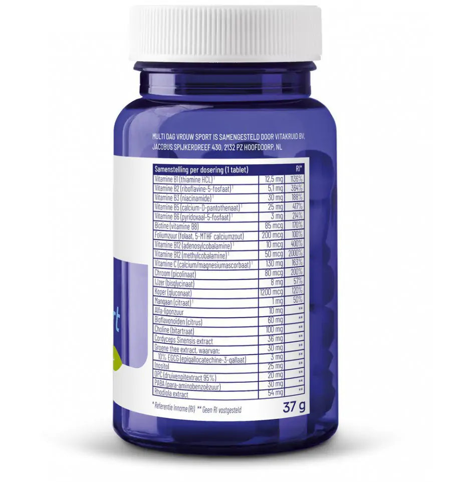 Vitakruid Multi dag vrouw sport 30 tabletten (afbeelding 3)