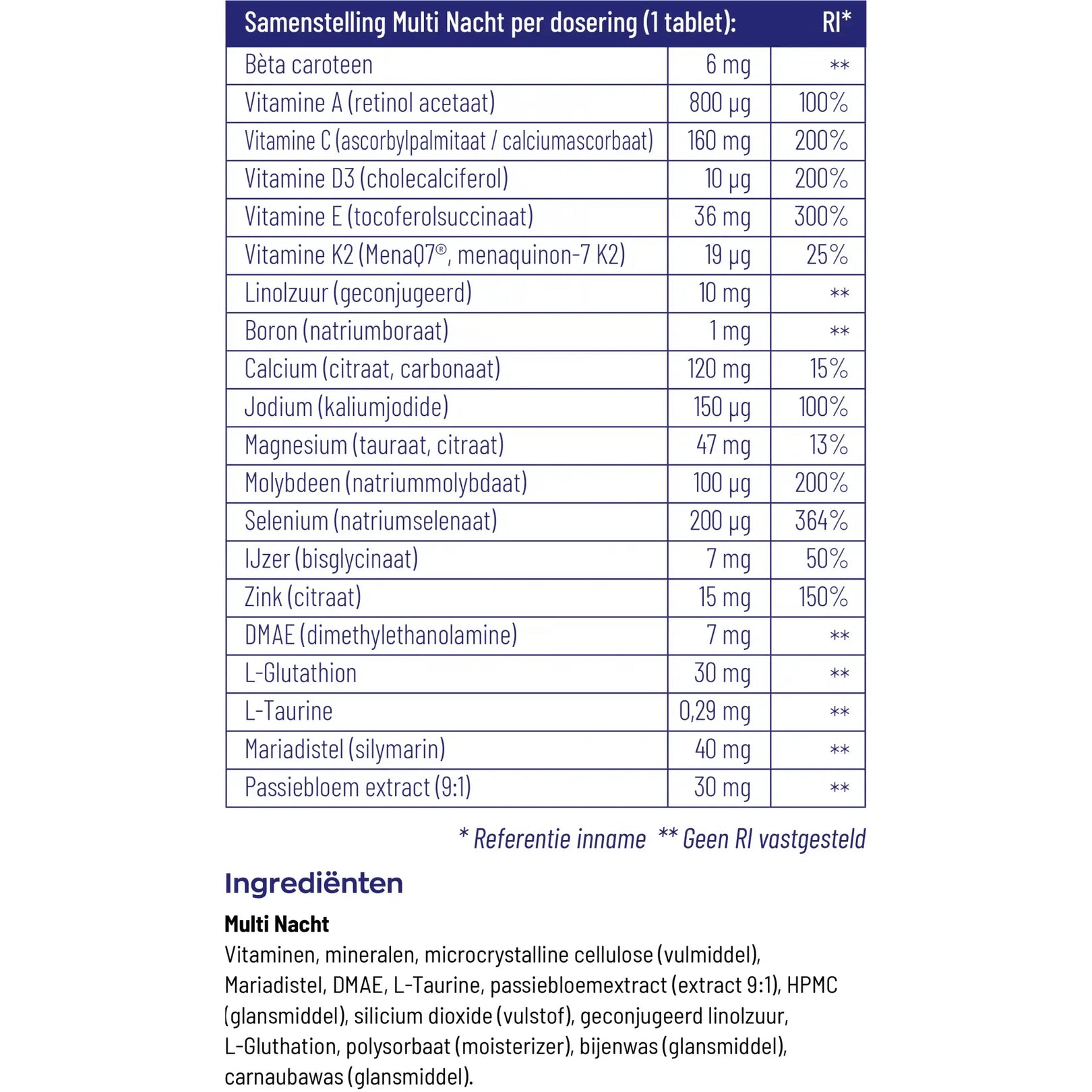 Vitakruid Multi nacht 30 tabletten (afbeelding 4)