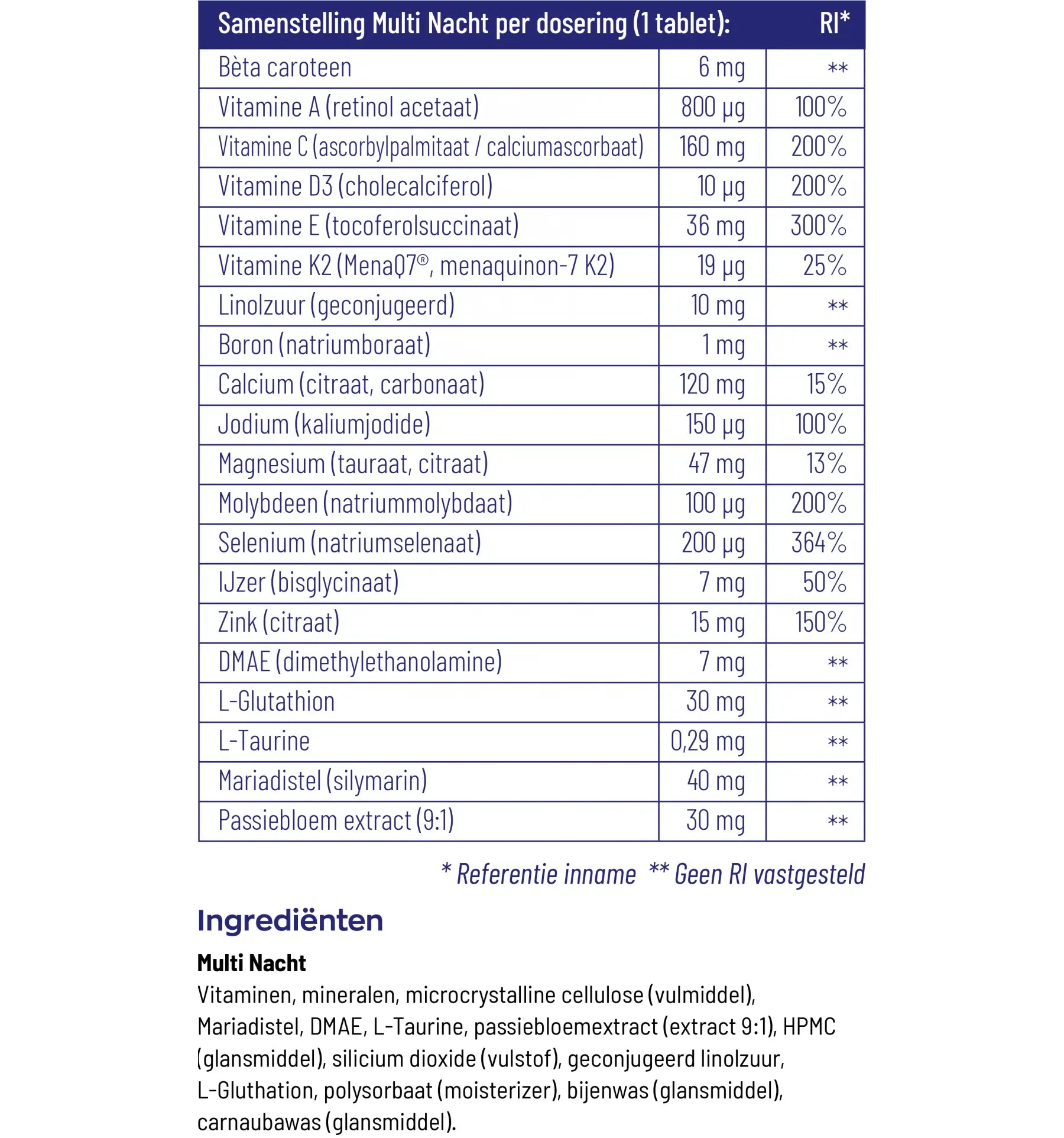 Vitakruid Multi nacht 30 tabletten (afbeelding 4)
