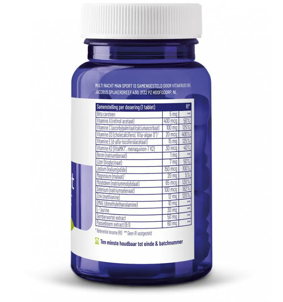 Vitakruid Multi nacht man sport 30 tabletten (afbeelding 3)