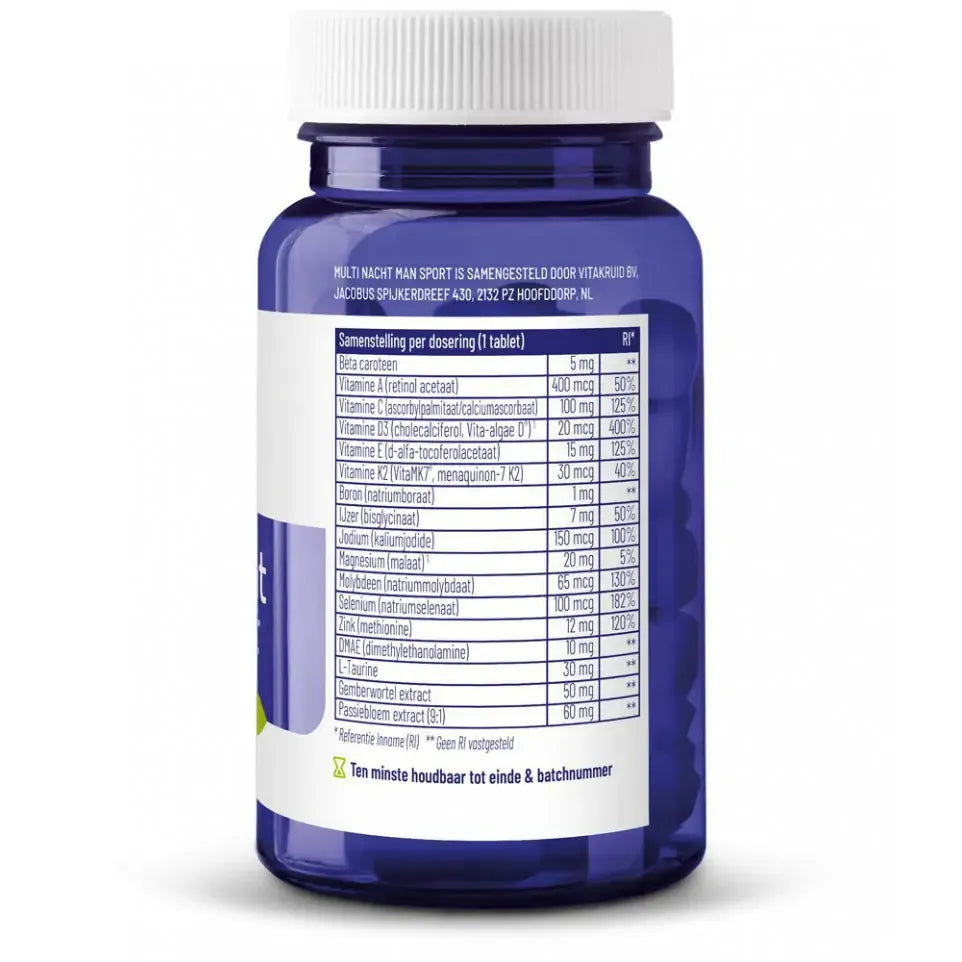 Vitakruid Multi nacht man sport 30 tabletten (afbeelding 3)