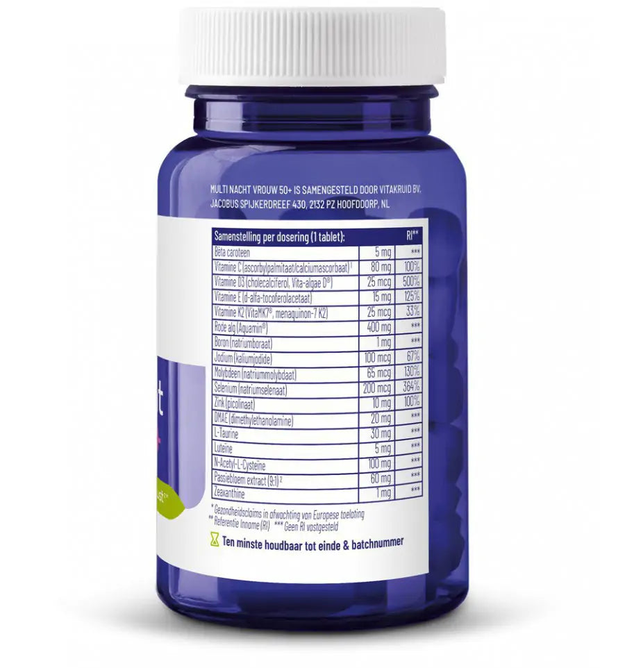 Vitakruid Multi nacht vrouw 50+ 30 tabletten (afbeelding 3)