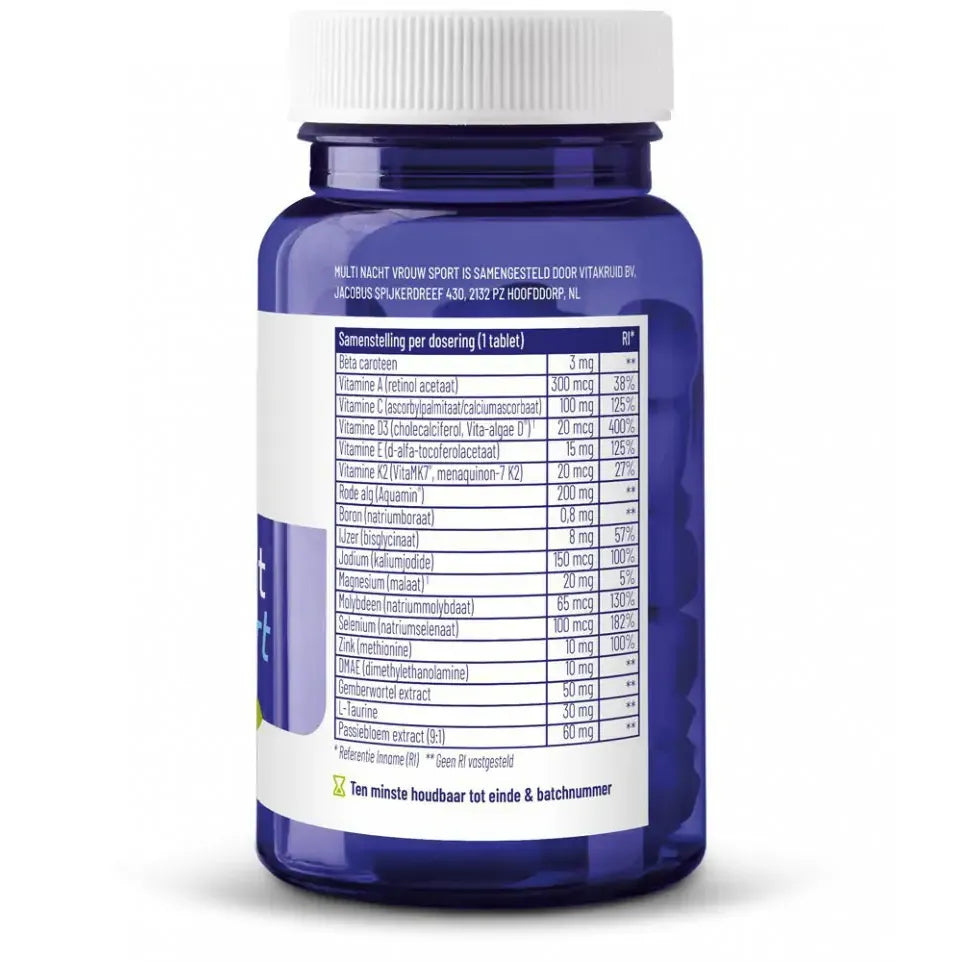 Vitakruid Multi nacht vrouw sport 30 tabletten (afbeelding 3)