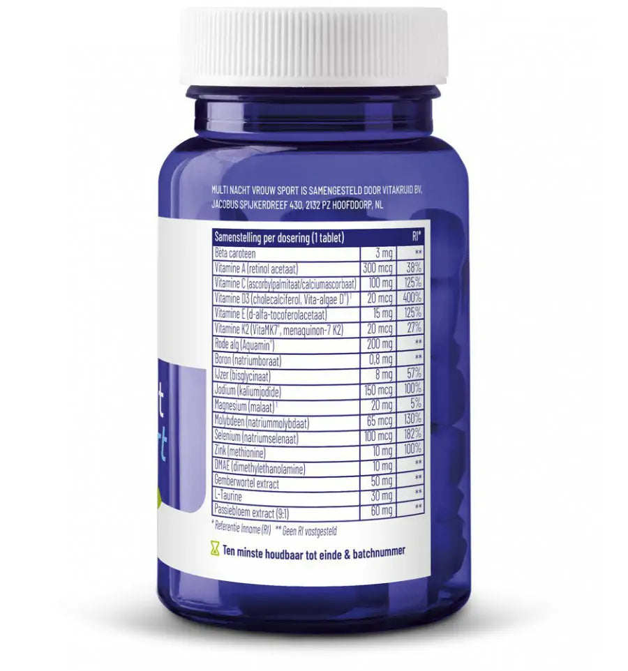 Vitakruid Multi nacht vrouw sport 30 tabletten (afbeelding 3)
