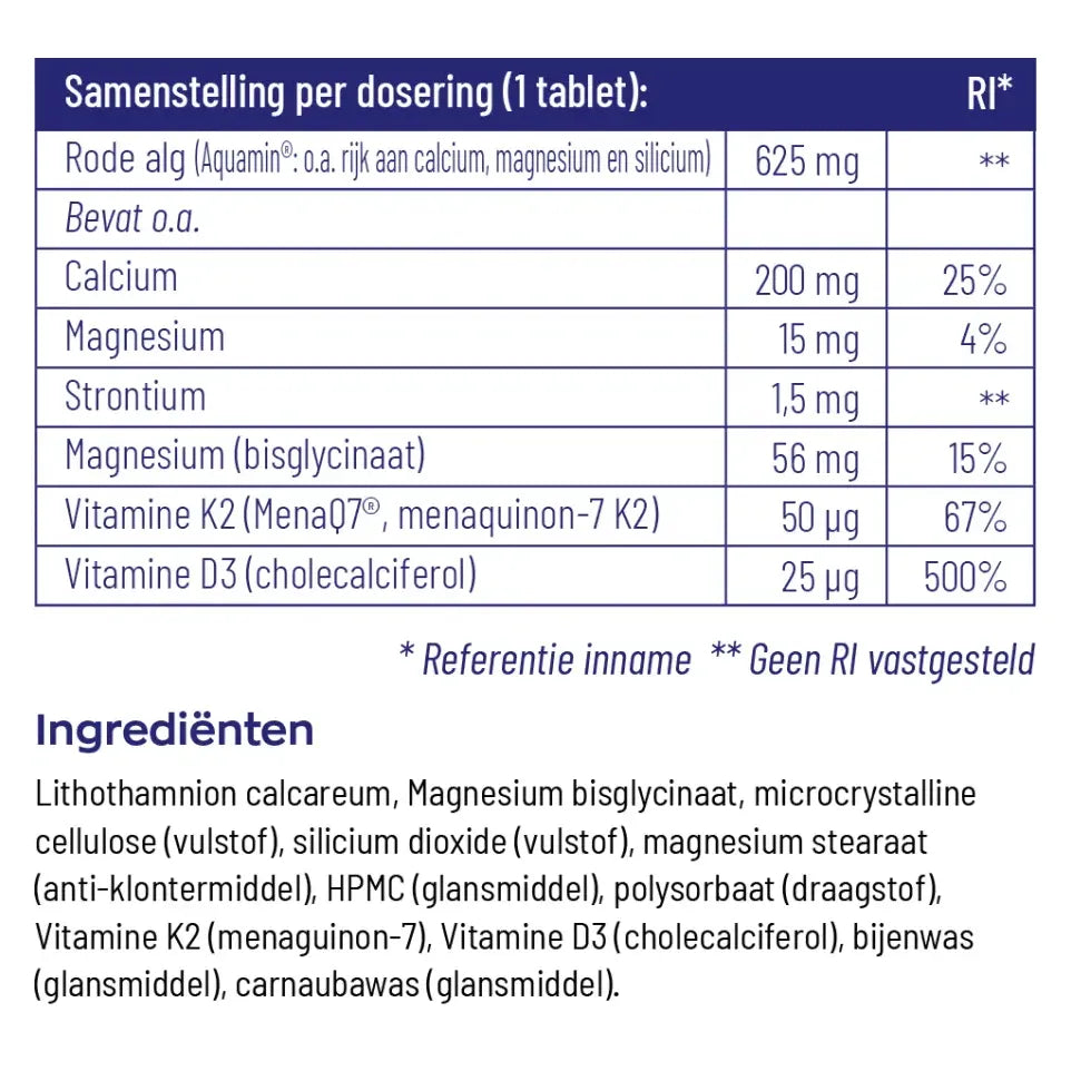 Vitakruid Osta K2 & D3 algae 90 tabletten