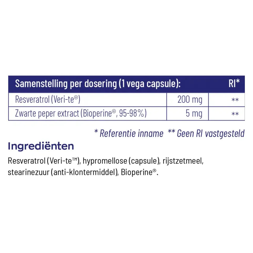 Vitakruid Resveratrol 200 mg met bioperine 60 vcaps