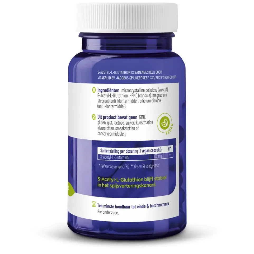 Vitakruid S-Acetyl-L-Glutathion 30 vcaps (afbeelding 3)