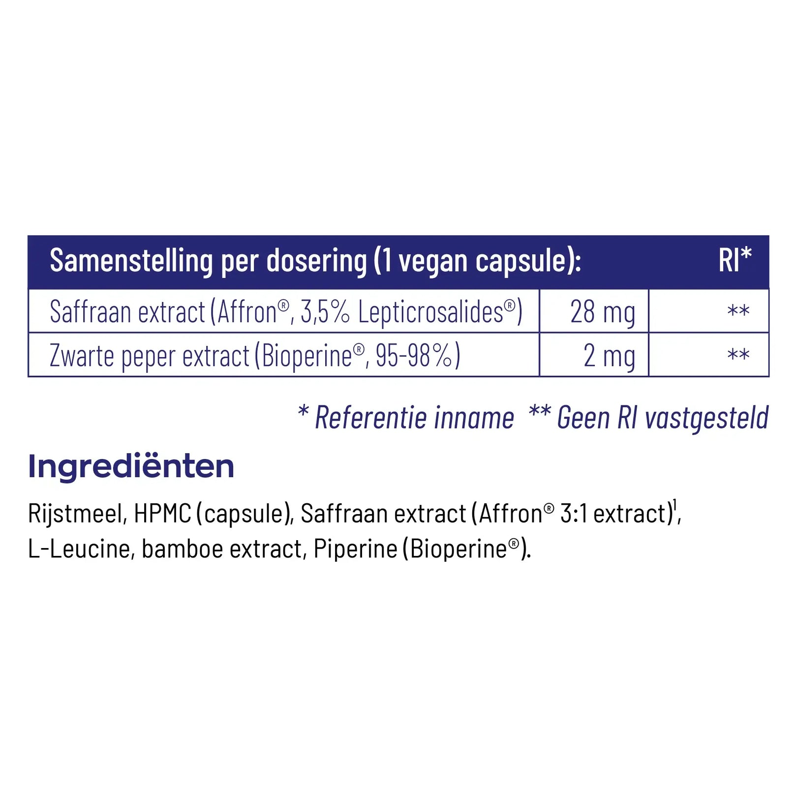 Vitakruid Saffraan & Bioperine 60 vcaps