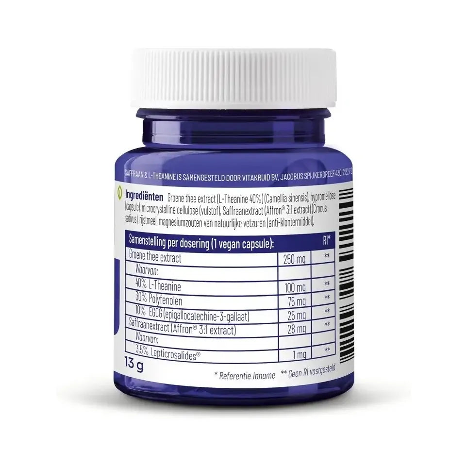 Vitakruid Saffraan & L-Theanine 30 vcaps (afbeelding 2)