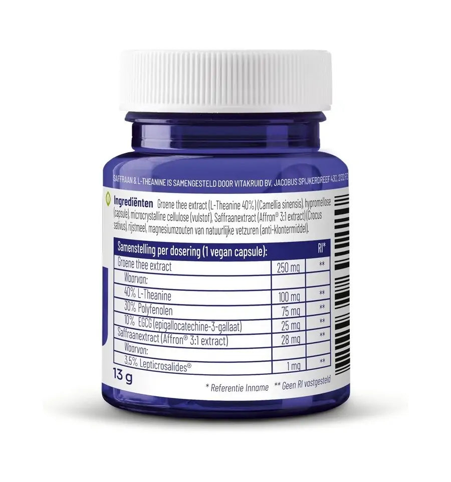 Vitakruid Saffraan & L-Theanine 30 vcaps (afbeelding 2)