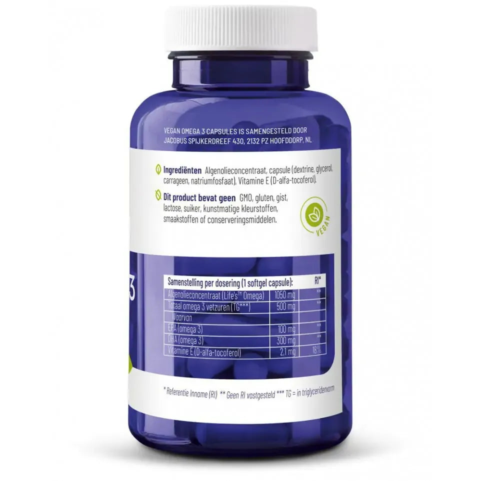 Vitakruid Vegan omega 3 1000 triglyceriden 300 DHA 100 EPA 90 softgels